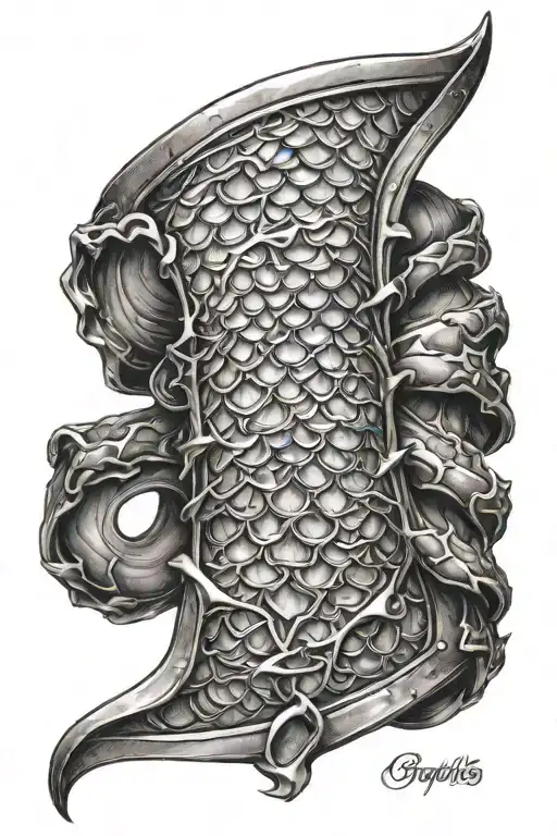 dragon scale bracer embossed tattoo design idea
