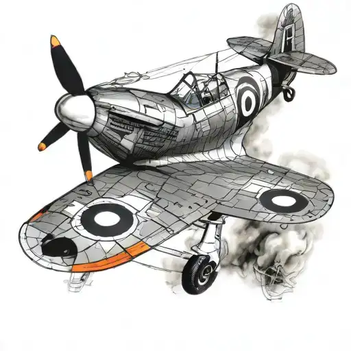 spitfire fighter plane tattoo design idea