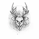 deer skull and arrows tattoo design idea