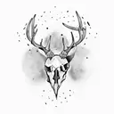 deer skull and arrows tattoo design idea