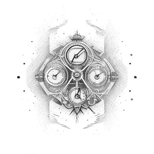 Time and money tattoo design idea