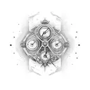 Time and money tattoo design idea