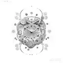 Time and money tattoo design idea