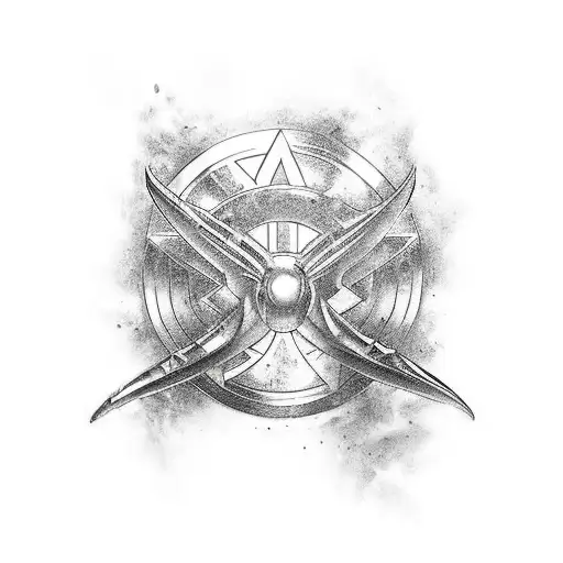 A Marvel superhero team-up fighting against a backdrop of iconic movie scenes tattoo design idea