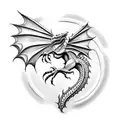 welsh dragon, trash polka, wolf, t-rex skull tattoo design idea