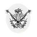 welsh dragon, trash polka, wolf, t-rex skull tattoo design idea