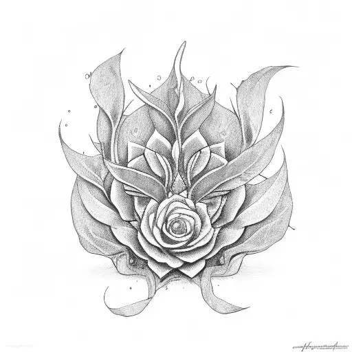 Sage plant tattoo design idea