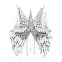 melting wings tattoo design idea
