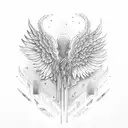 melting wings tattoo design idea