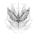 melting wings tattoo design idea