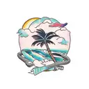 Palm Tree tattoo design idea