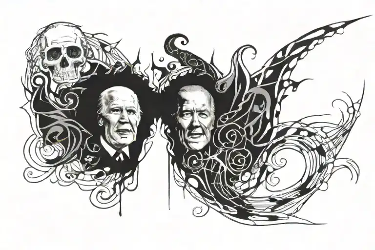Abstract representation of 'Fuck Joe Biden' tattoo design idea