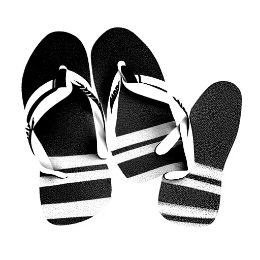   flip flops tattoo design idea