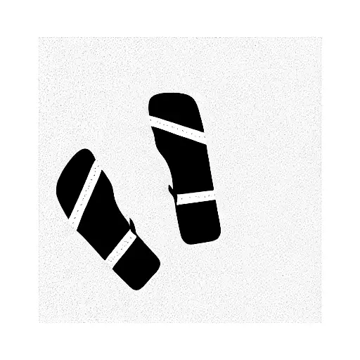reverse shaded  flip flops tattoo design idea