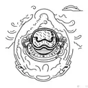 Tartoise wearing racing goggles and a text saying "Slowing down is faster"  tattoo design idea