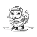 Tartoise wearing racing goggles and a text saying "Slowing down is faster"  tattoo design idea