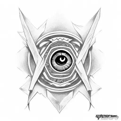 Egypt tattoo with sharingan from naruto tattoo design idea