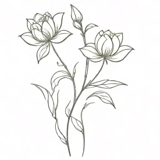 flower inimitable stem tattoo design idea