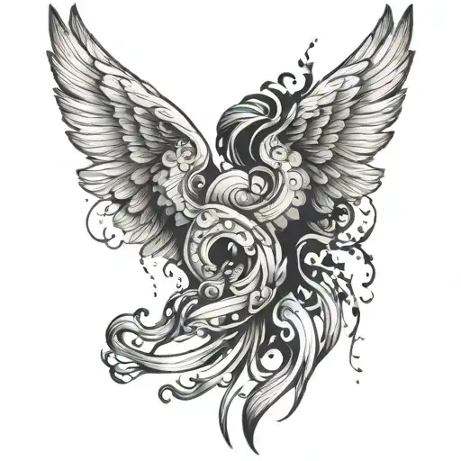 burned angel wings  tattoo design idea