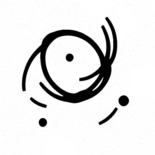 molecule of cannabidiol mixed with black hole tattoo design idea