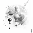 mixture of chemistry and astrophysics tattoo design idea