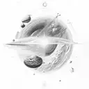 mixture of chemistry and astrophysics tattoo design idea