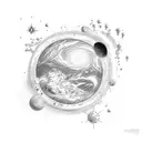 mixture of chemistry and astrophysics tattoo design idea