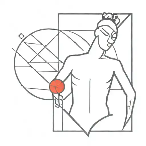 A minimalist tattoo design combining elements of 80s techno music and St. Sebastian, with a subtle nod to classic UK rockbands tattoo design idea