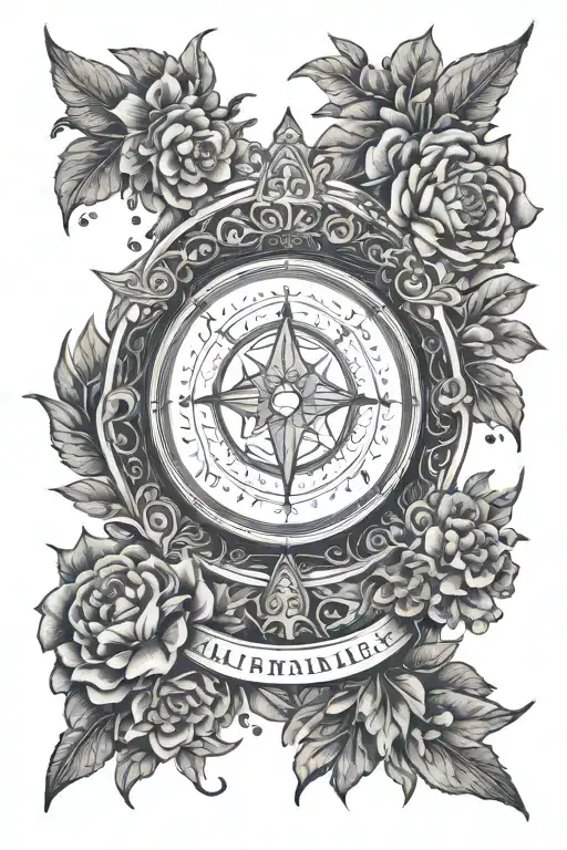 Help me design a handsome and domineering tattoo containing elements of Sagittarius, Leo, and Libra, which is presented  tattoo design idea