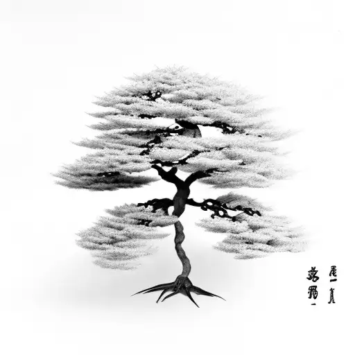 bonsai tree tattoo design idea