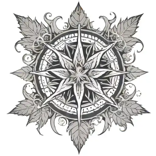 cannabis mandala Gothic American gangster  tattoo design idea