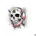 caveira grunge tattoo design idea