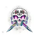 caveira grunge tattoo design idea