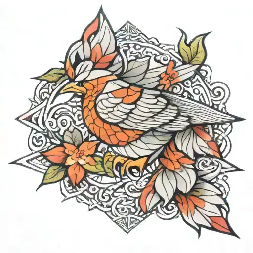 tsuru origami color tattoo tattoo design idea