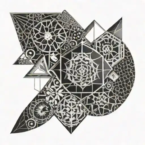 A geometric design inspired by the strength and beauty of Hera, using dotwork techniques to create intricate patterns tattoo design idea