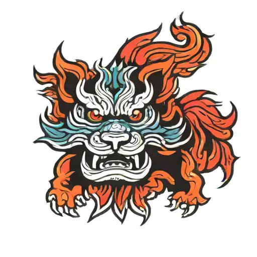 Fu Dog tattoo design idea