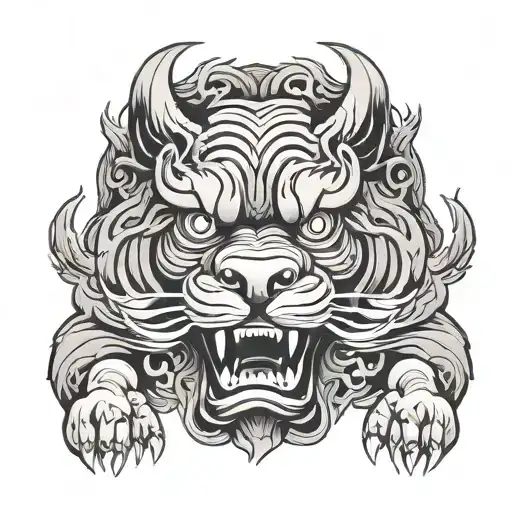 Fu Dog tattoo design idea