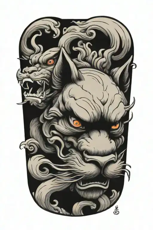 fu dog tattoo design idea