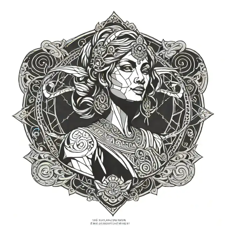 goddess hera looking at me tattoo design idea
