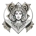 goddess hera face on  tattoo design idea