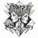 goddess hera face on  tattoo design idea