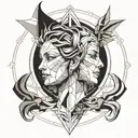 goddess hera face on  tattoo design idea