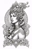 goddess hera straight on  tattoo design idea