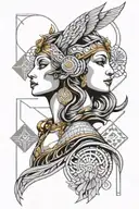 goddess hera looking forward tattoo design idea