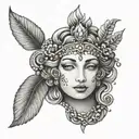 goddess hera face on  tattoo design idea