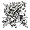 goddess hera face on tattoo design idea