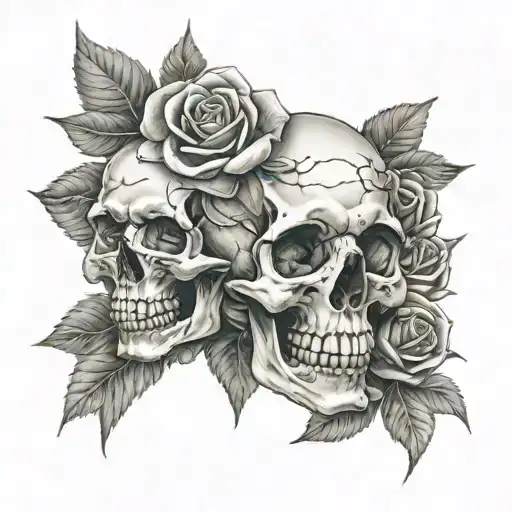 skull roses Grateful Dead tattoo design idea