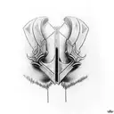 Thor and Odin side by side at the top of the arm transition into an forest with the 2 ravens and an lighting striking tattoo design idea