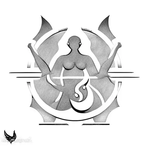 Aquarius vs Aries that simbolize a mother daughter relationship  tattoo design idea