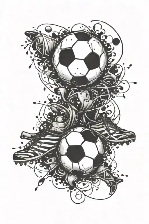 soccer and never give up attitude tattoo design idea